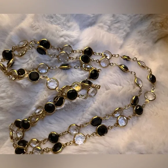 Vintage Swarovski Black and Gold Necklace - Picture 13 of 14
